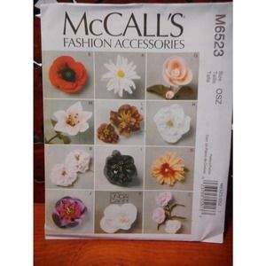 McCAll's Fashion Accessories # 6523 Pattern to Make Many Different Flowers
